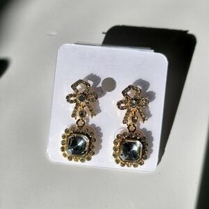 rhinestone earrings with clear gemstone